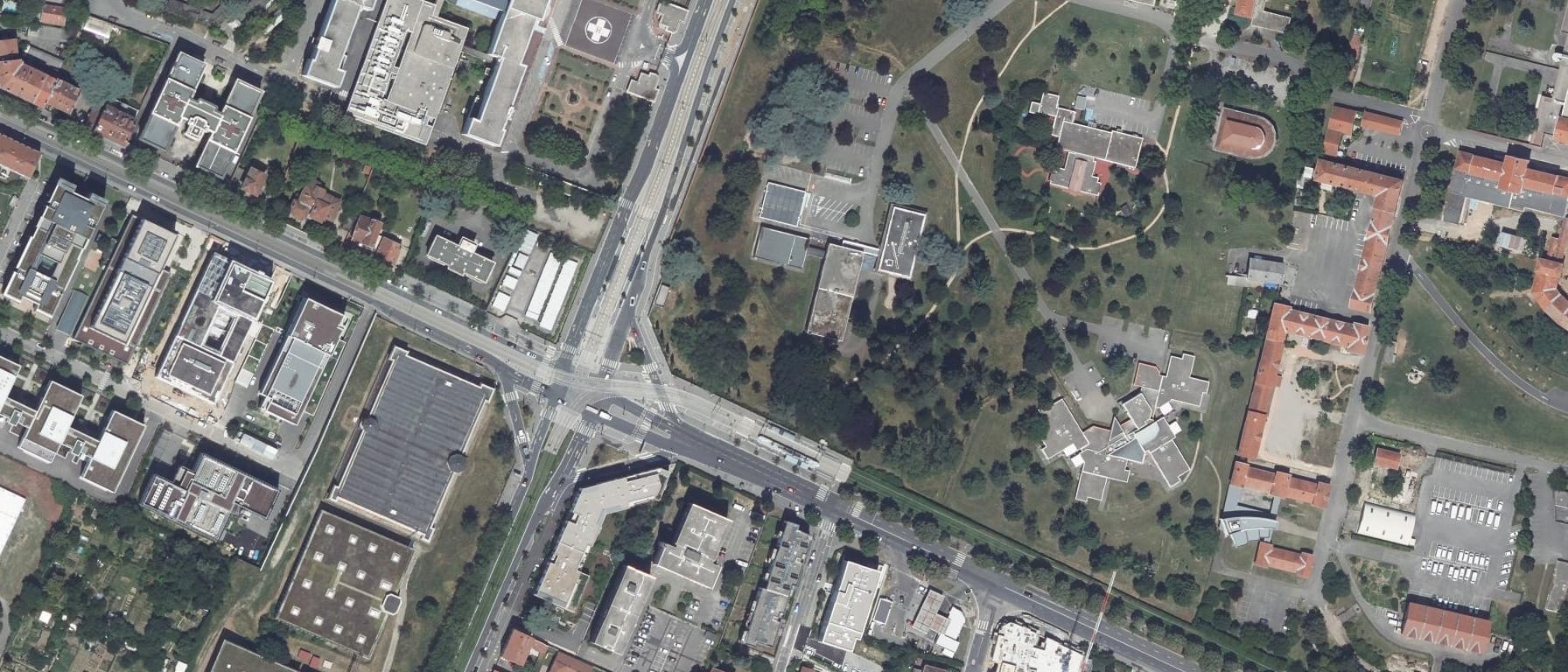 Vue aérienne de IFSI CH Le Vinatier