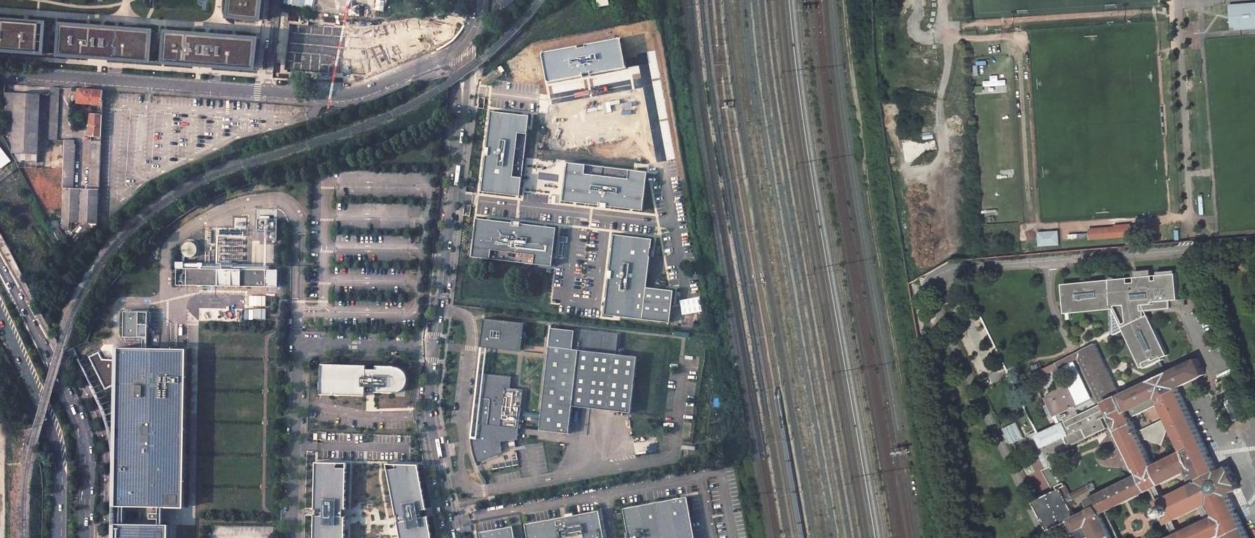 Vue aérienne de Etabl sup tech privé LY FORMATION ECORIS (Lyon 7e Arrondissement - 69)