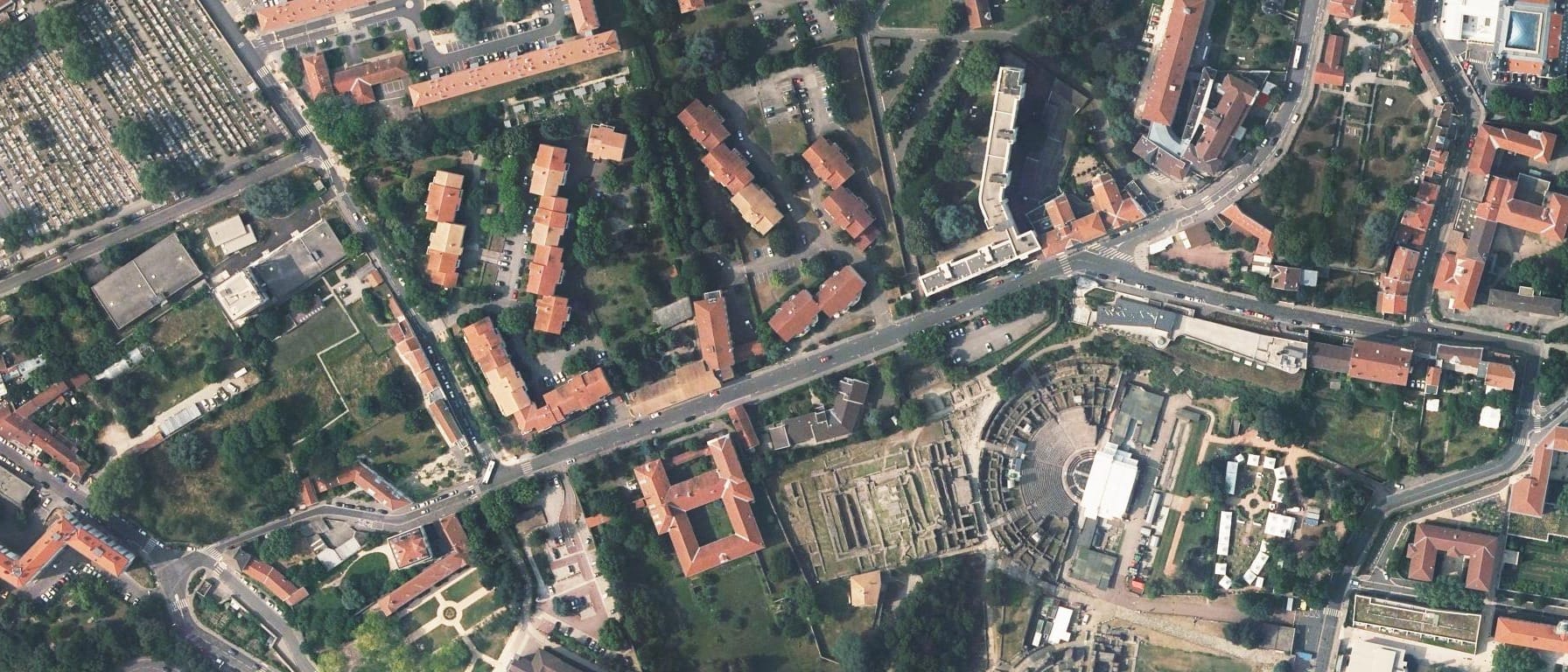 Vue aérienne de GEM - Alpine Business School - Campus de Lyon