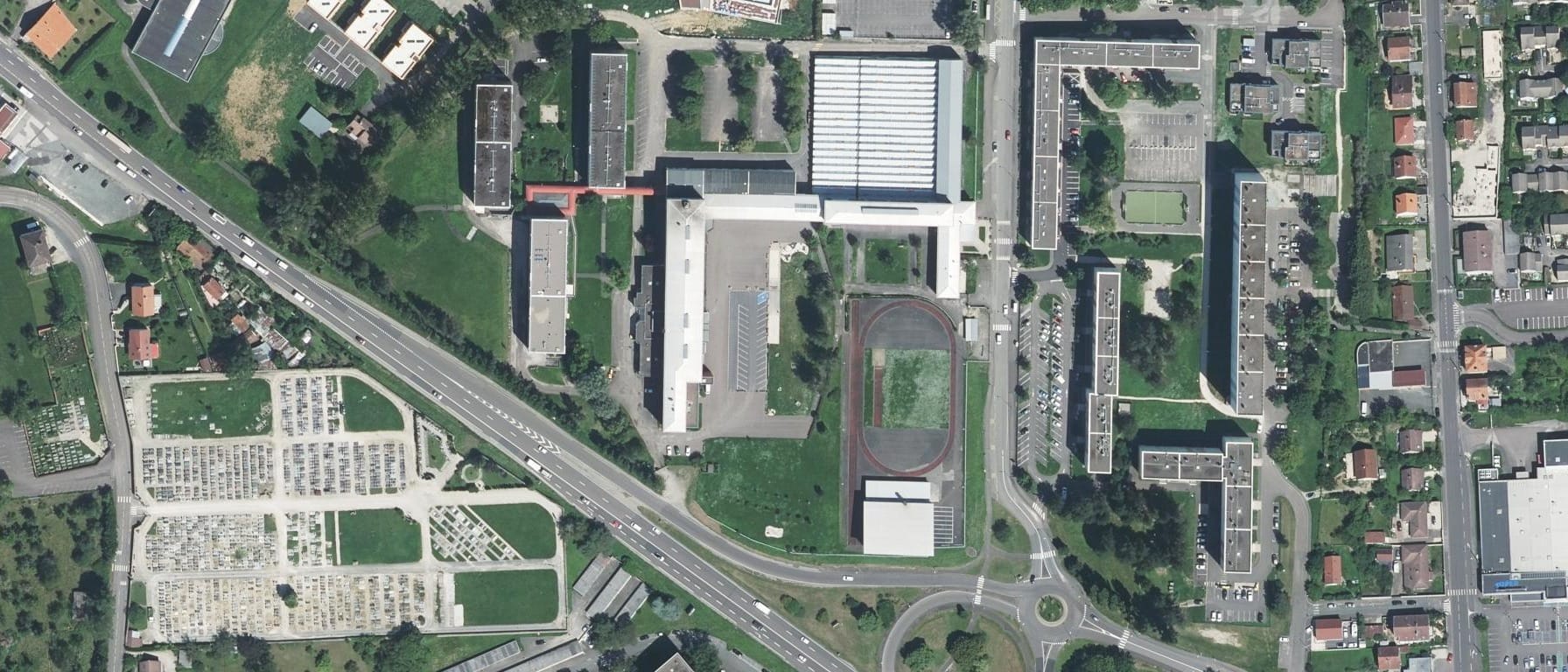 Vue aérienne de Lycée Edouard Belin (Vesoul - 70)