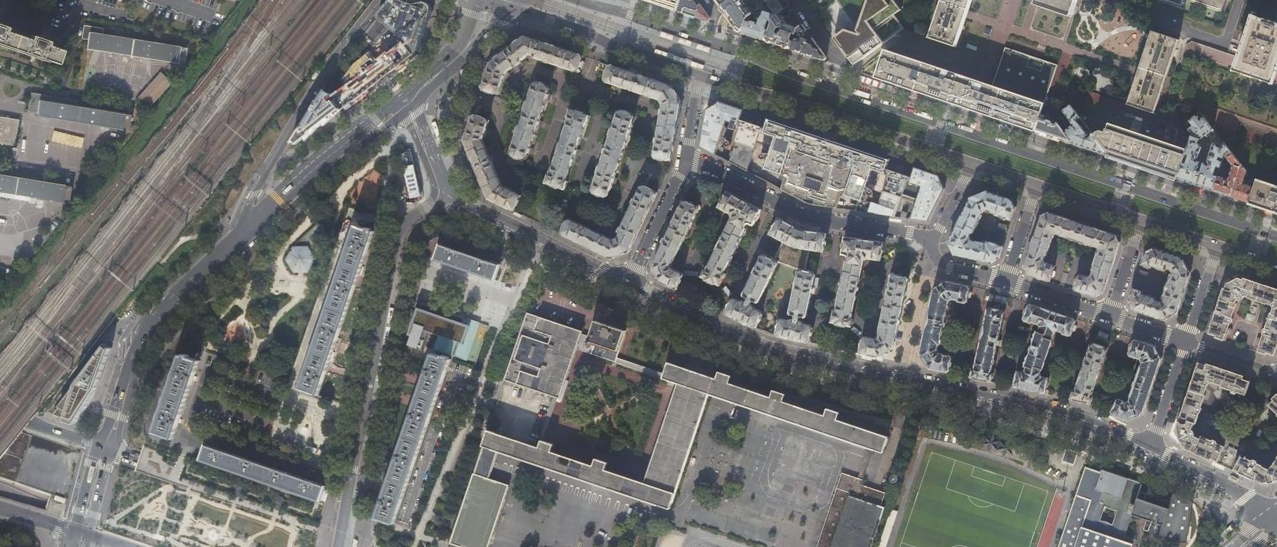 Vue aérienne de Lycée Francois Villon
