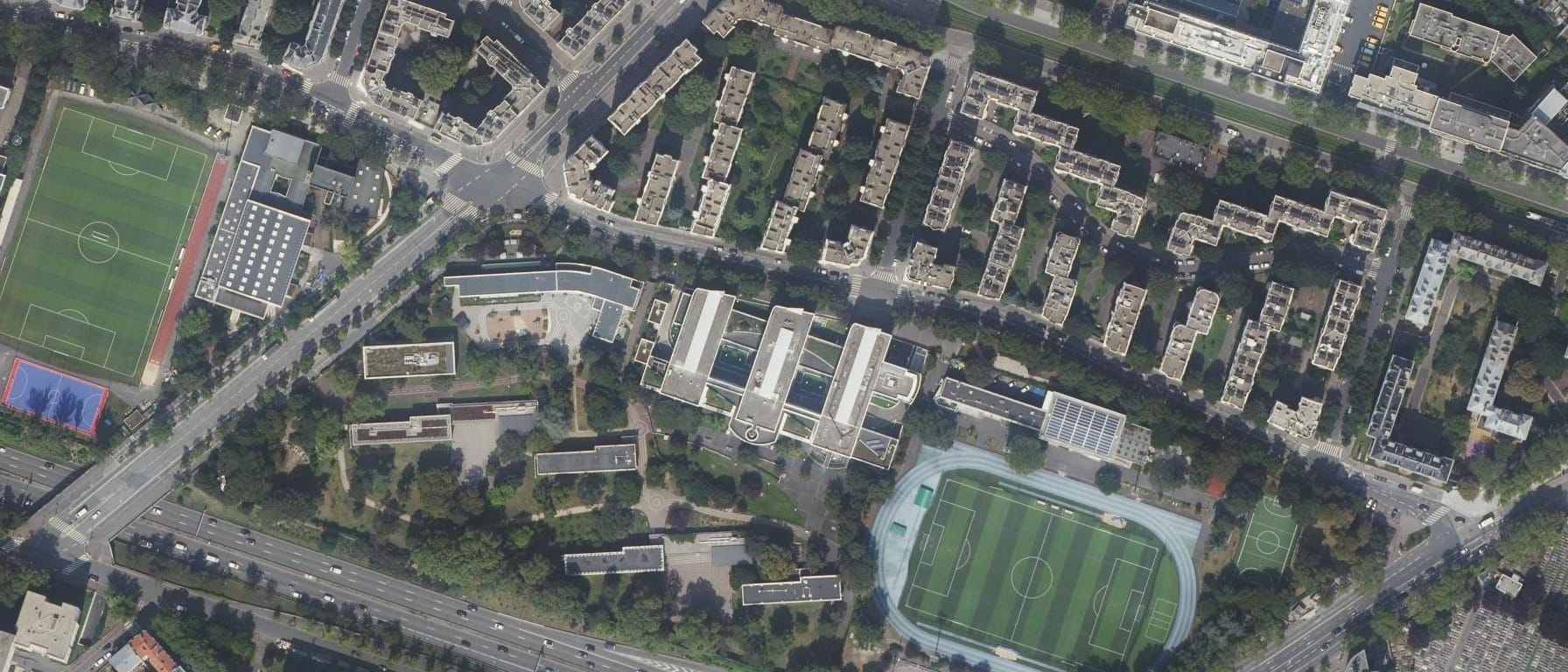 Vue aérienne de Lycée Raspail - GRETA-CFA GPI2D