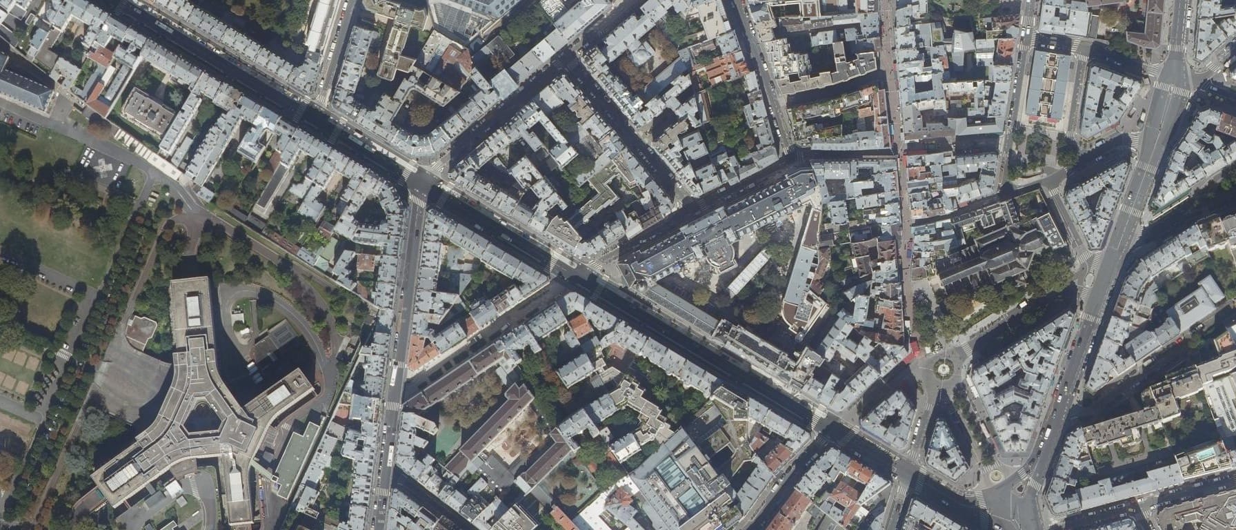 Vue aérienne de PSB - Paris School of Business - Programme Grande Ecole - English Track - Campus de Paris (Paris 5e Arrondissement - 75)