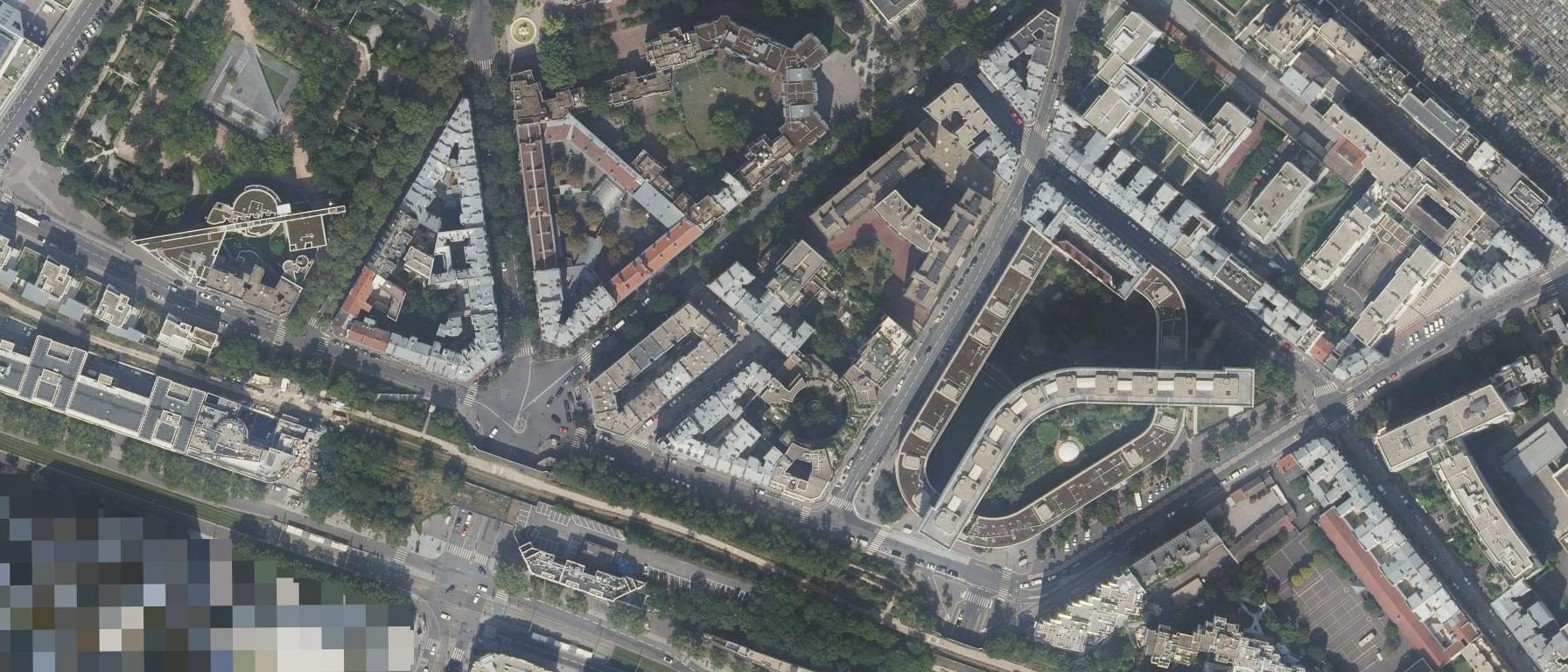 Vue aérienne de ESRA - Paris (Paris 15e  Arrondissement - 75)