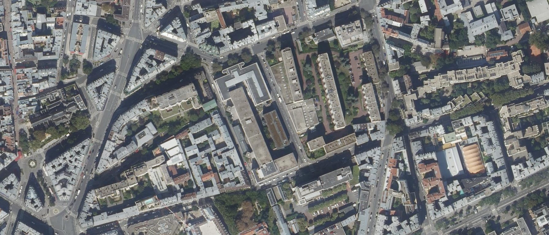 Vue aérienne de Ecole Supérieure d'Architecture des Jardins (E.S.A.J.) (Paris 5e Arrondissement - 75)