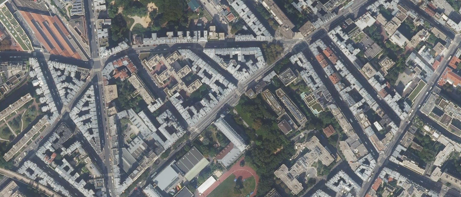 Vue aérienne de ISIT - Institut de Management et de Communication Interculturels / Université Panthéon Assas (Paris 6e Arrondissement - 75)