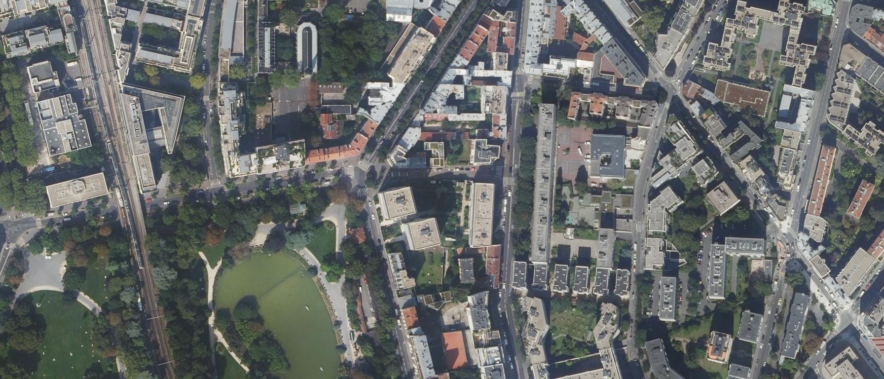 Vue aérienne de PPA Business School - Réseau des grandes école spécialisées (Paris 14e Arrondissement - 75)