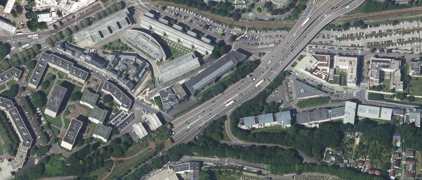 Vue aérienne de IFSI Simone Veil CHU Rouen