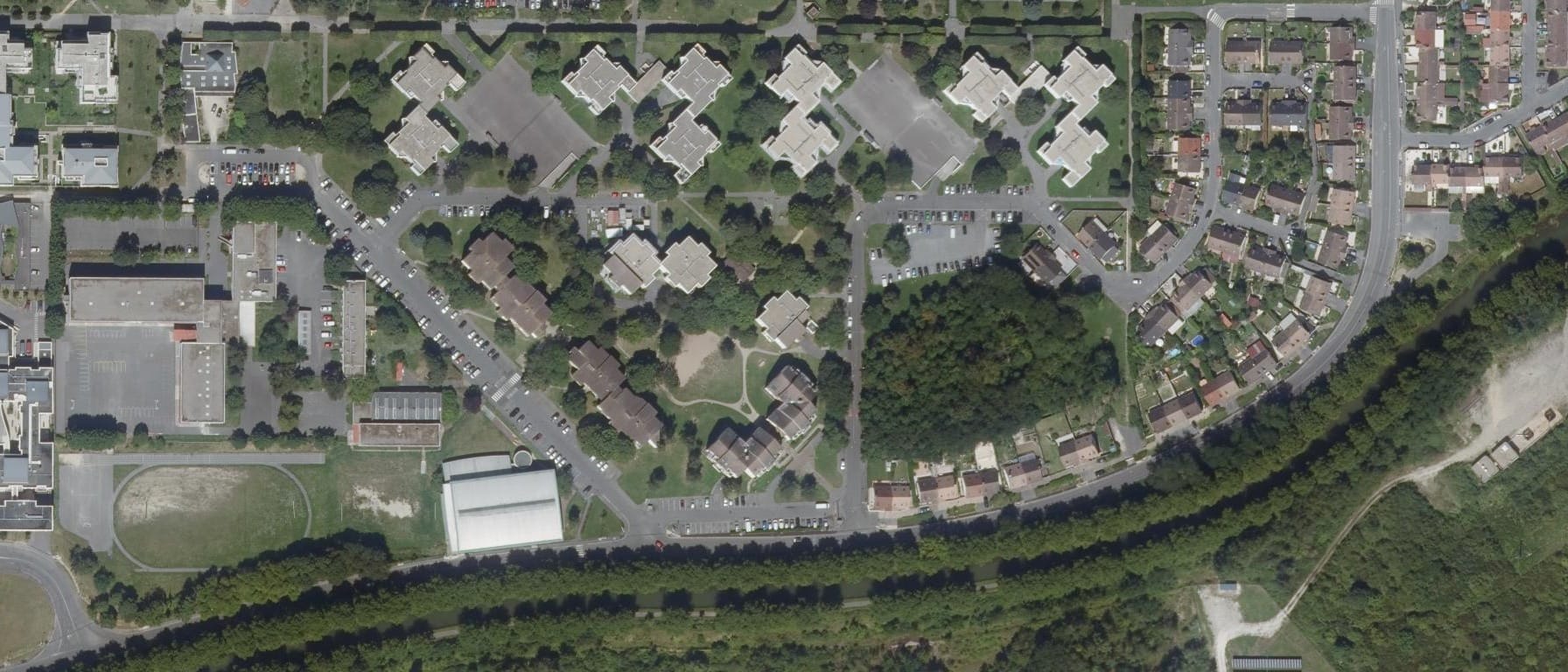 Vue aérienne de IFSI Grand Hôpital Est Francilien-Site de Formation Meaux
