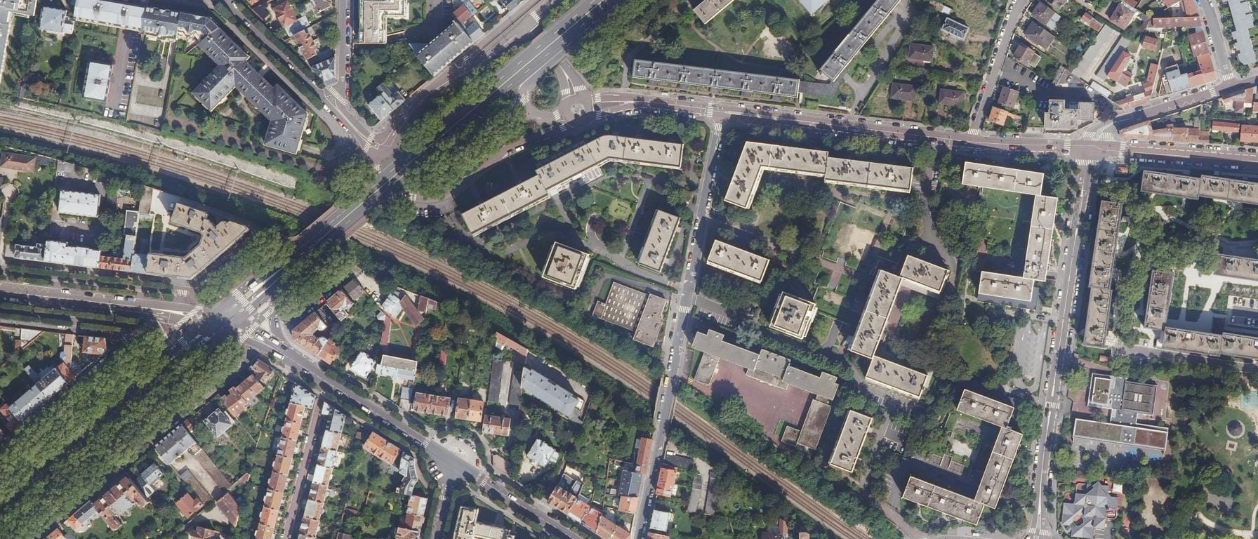 Vue aérienne de Lycée Marie Curie