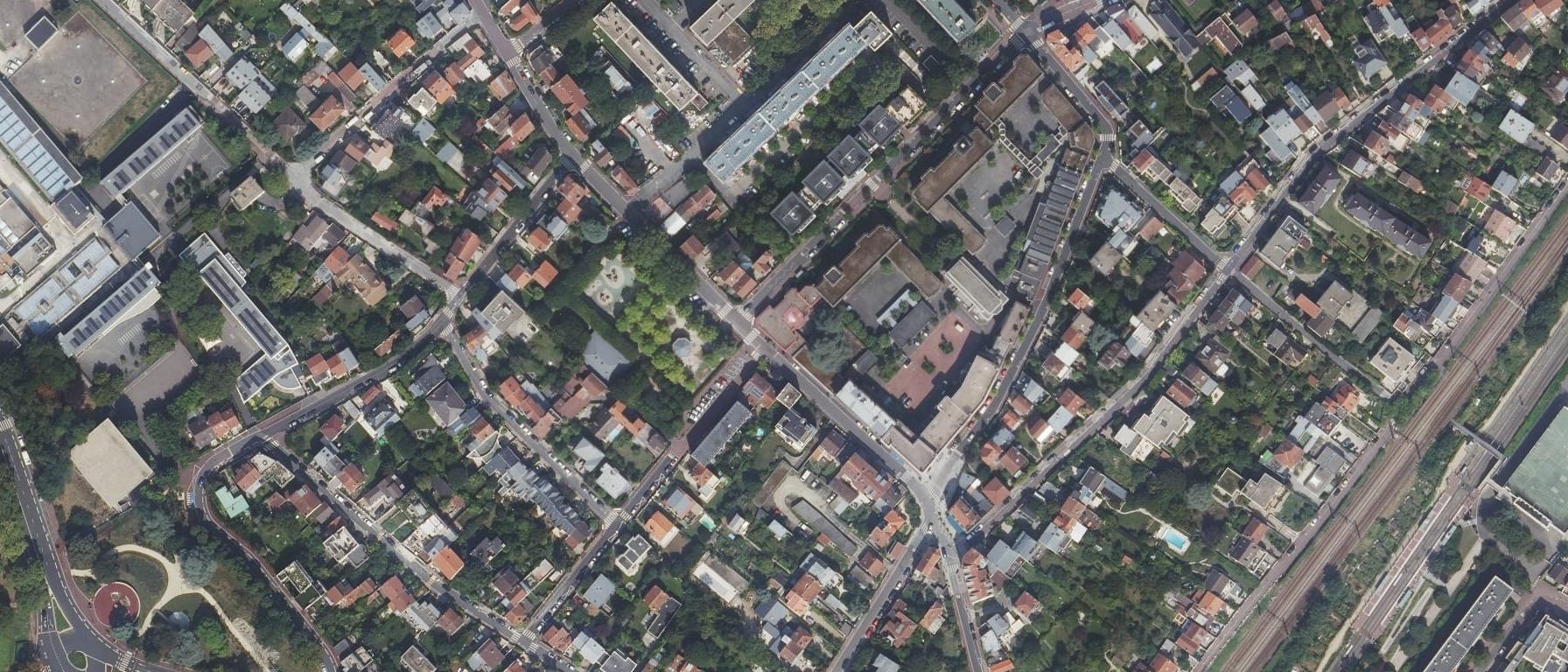 Vue aérienne de Lycée Paul Langevin