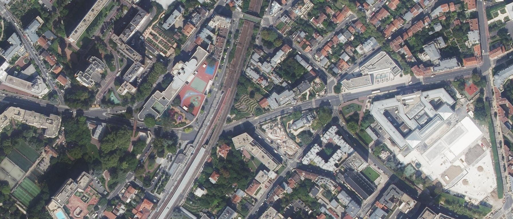 Vue aérienne de Institut de Formation en Santé de la Défense (ex Institut Franco-Britannique)