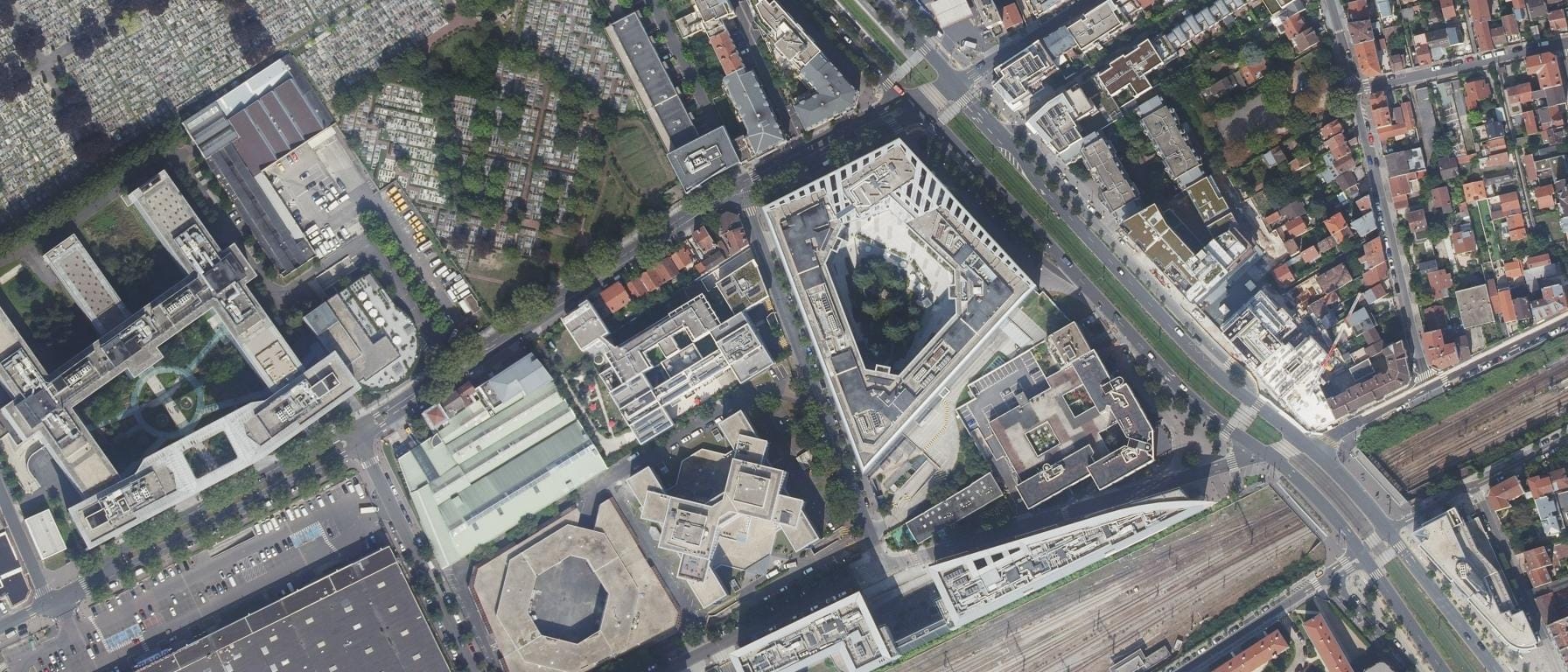 Vue aérienne de Organisme de formation-Centre de formation d'apprentis - Edifice - Colombes