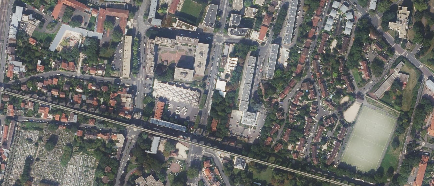 Vue aérienne de Antenne de CFA Aston Ecole IT - site d'Arcueil