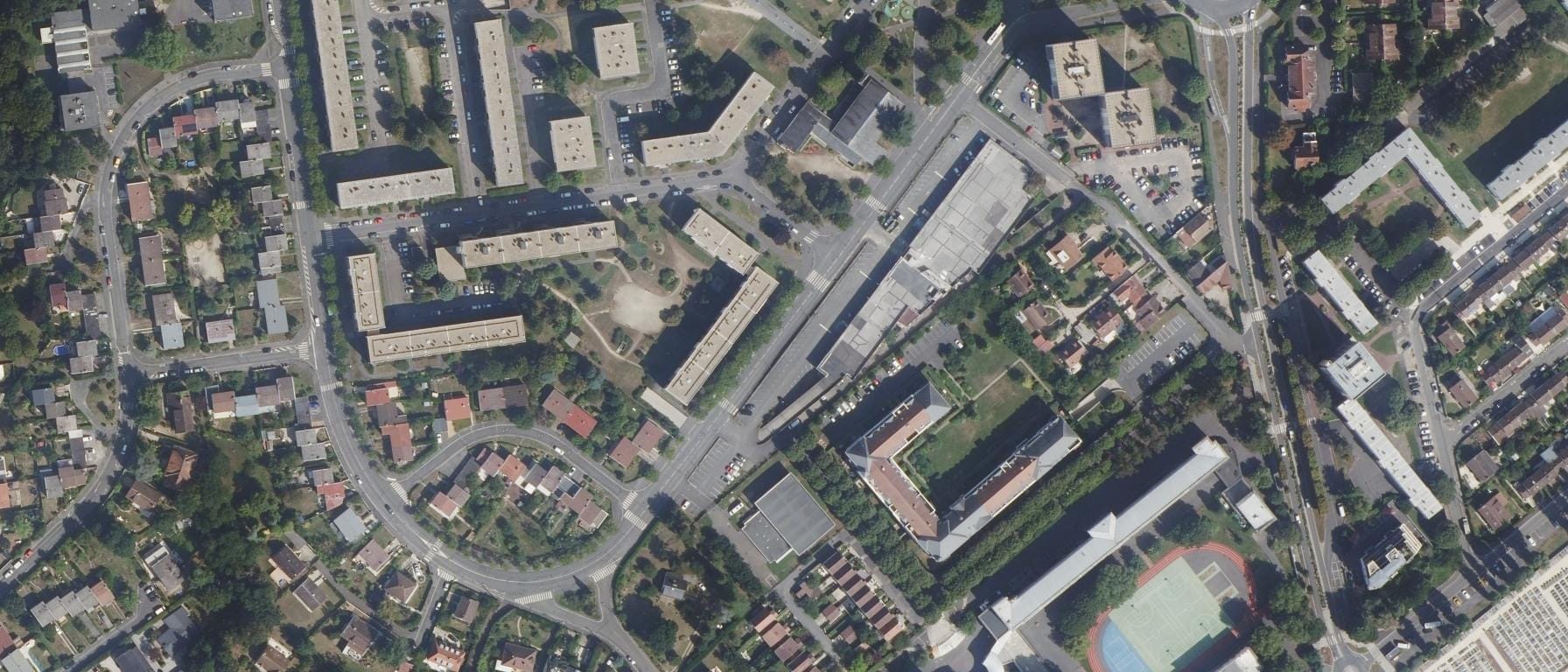 Vue aérienne de Lycée Camille Pissarro