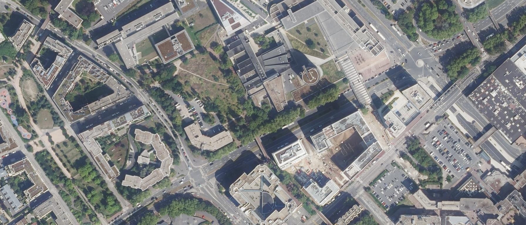 Vue aérienne de Unité de Formation et de Recherche Droit - Cy Cergy Paris Université (95)