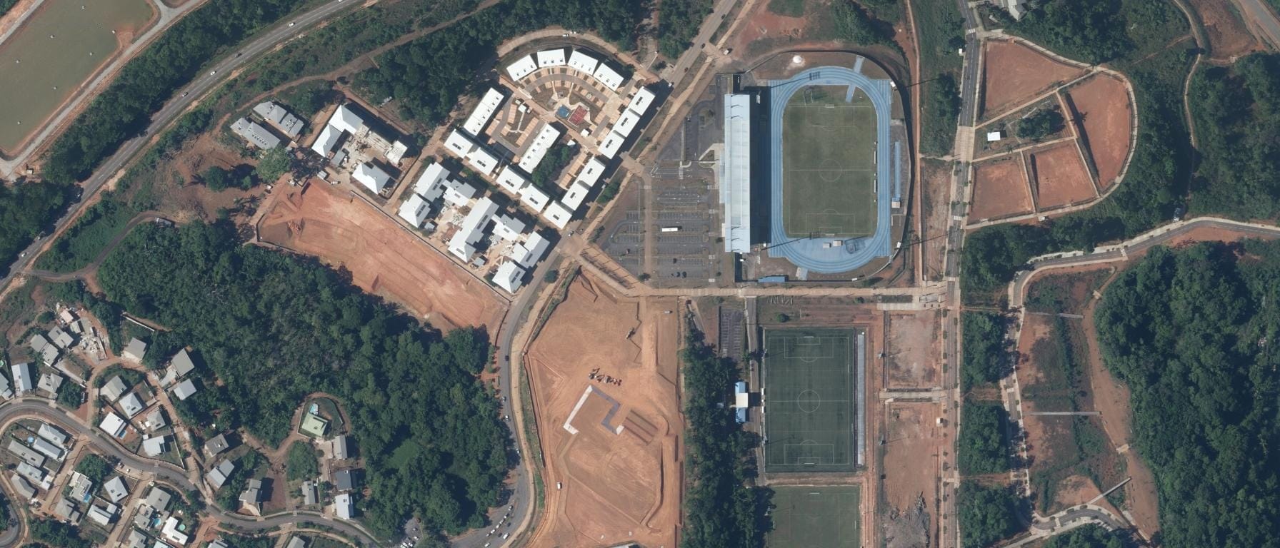 Vue aérienne de Lycée Léon Gontran Damas
