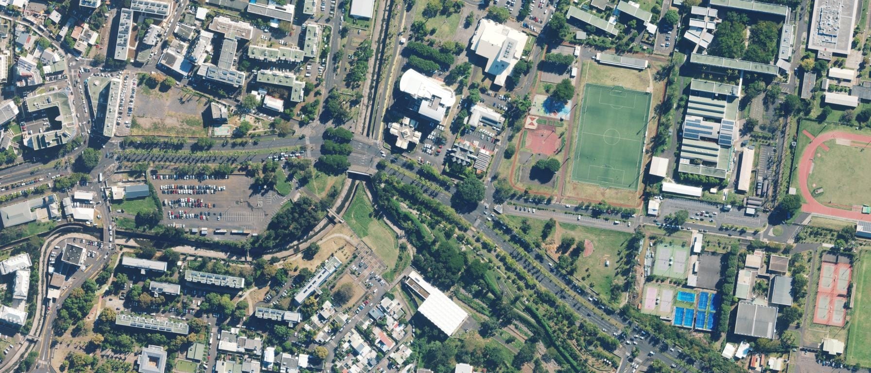 Vue aérienne de Lycée Lislet Geoffroy (Saint-Denis - 974)