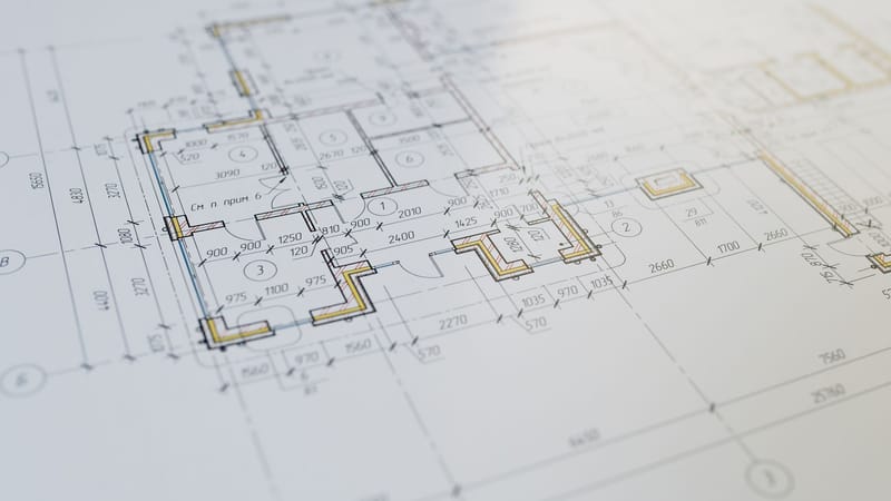 Gros plan haute résolution d'un plan architectural mettant en avant les détails de conception.