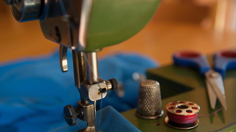 couture, machine à coudre, dé à coudre, ciseaux, fil, couture, couture, couture, couture, couture