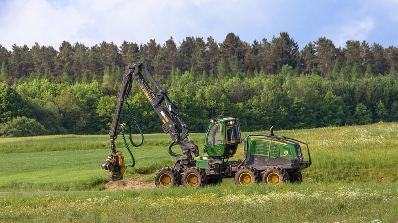 abatteuse de bois, harvester, abatteuse d'arbres, nature, technologie forestière, foresterie, la technologie, prairie, paysage, forêt