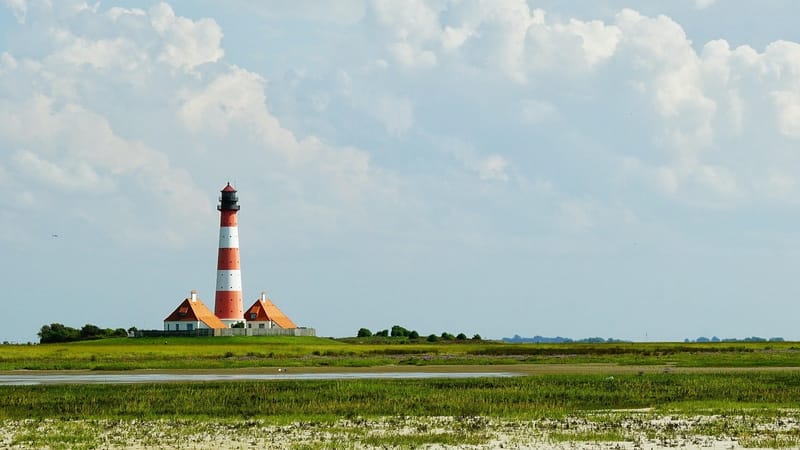 phare, reflux, plage, côte, nature, balise