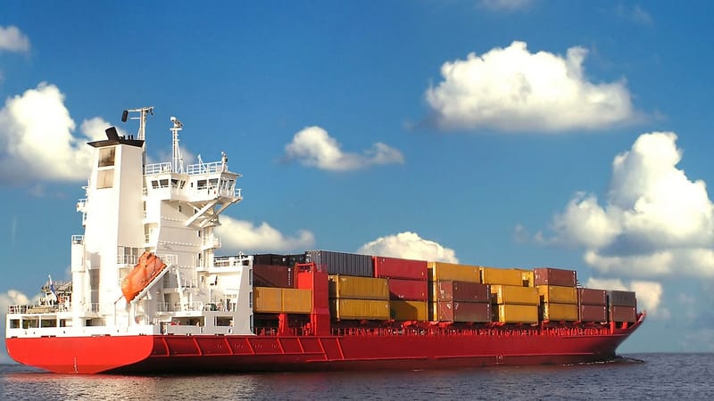 cargaison, bateau, récipient, commerce, océan, nature, international, transport