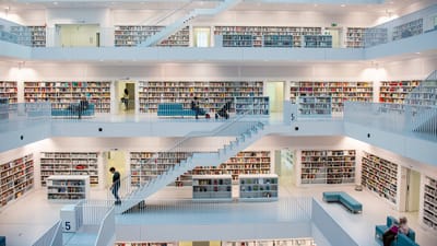une bibliothèque, l'architecture, livres, intérieur, design d'intérieur, escaliers, étagères, bibliothèque, connaissance, en train de lire, design moderne, architecture moderne, imeuble, l'europe , moderne, stuttgart, bibliothèque, bibliothèque, bibliothèque, bibliothèque, bibliothèque