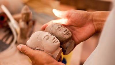 bouddha, statue, diriger, chiffre, pierre, cambodge, artisanat, bouddha purnima, fait main