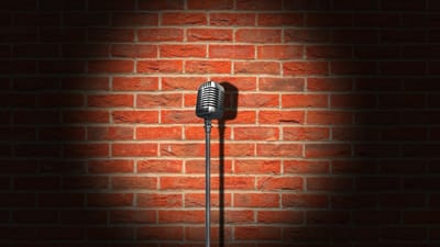 microphone, ancien, mur de briques, rétro, micro, étape, mur, ombre, léger, divertissement, se lever, la comédie, chanteur, comédien, bande dessinée, micro, micro, micro, micro, micro, comédien