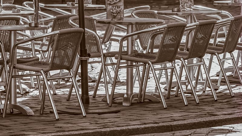 salon de crème glacée, café de rue, route, restauration en plein air, les tables, chaises, sièges, crème glacée, manger de la glace, temps d'arrêt, casser, détendez-vous, tourisme