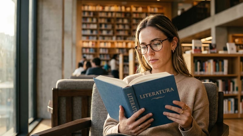 lecture, bibliothèque, littérature, livre, femme, lunettes, apprentissage, concentration, salle de lecture, chaise en bois, lumière de fenêtre, café, intérieur, étudier, atmosphère paisible, marcher, éducation, information