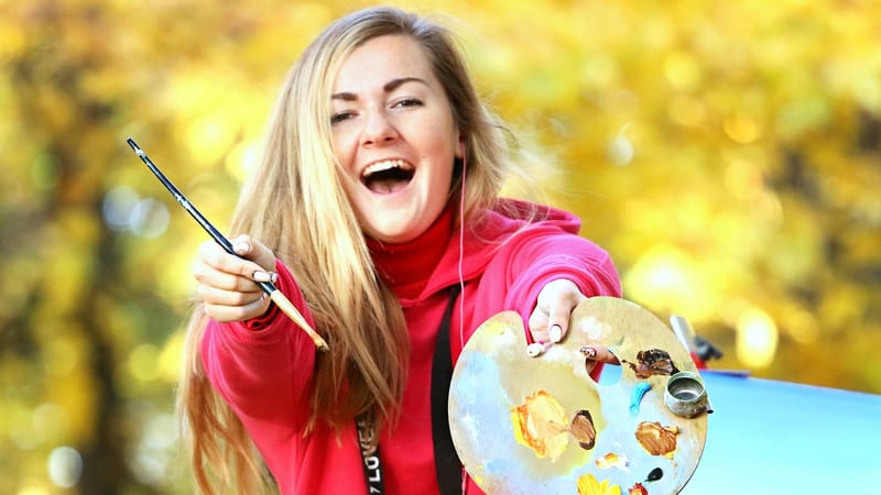 artiste, dessin, jeune femme, des peintures, palette, automne, joie, gland, chevalet, la peinture, artiste, artiste, artiste, artiste, artiste, palette, palette, joie, joie, joie, joie, chevalet