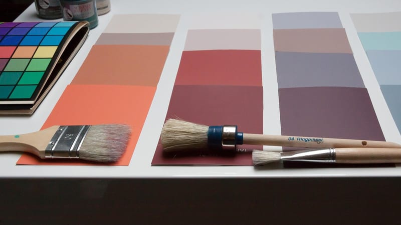 échantillons de couleur, couleurs tendance, design d'intérieur, jugement, décision, disposition, inneneinrichter, architecte d'intérieur, peintre, paroi gestalter, teindre, peintre, peintre, peintre, peintre, peintre