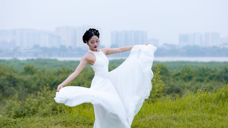 fille, robe, nature, en plein air, hanoi, vietnam, maquette, danse, blanche, fleuve, dansant, moderne, fille en blanc, aérobique, gazon, traditionnel, ville, partiellement nuageux, lierre, esthétique, mode de vie
