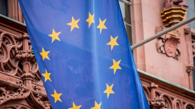 l'europe , ue, drapeau, drapeau européen, étoiles, francfort, romains, bleu, jaune, allemagne, bannière, européen