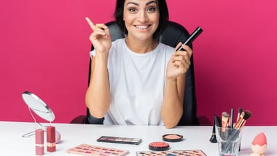 femme, se réconcilier, produits de beauté, beauté, portrait