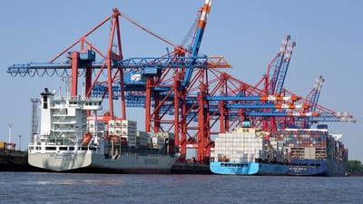 port, hambourg, bateau, transport, logistique, chargement, récipient, commerce, grue, jetée