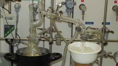 encore, distiller, chimie, laboratoire, piston, synthèse