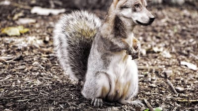 loup, composer, montage d'images, écureuil, fantaisie, loup, loup, loup, loup, loup