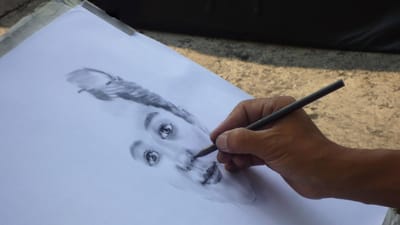 art, visage, dessiner, main, illustrateur, peinturer, arts de la scène