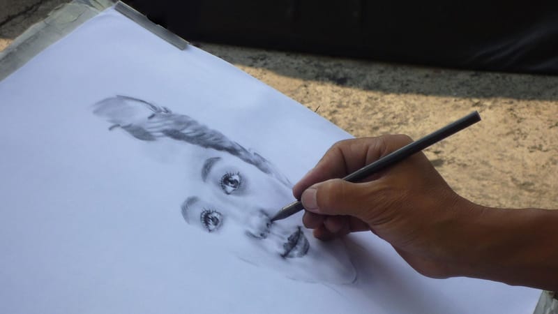 art, visage, dessiner, main, illustrateur, peinturer, arts de la scène