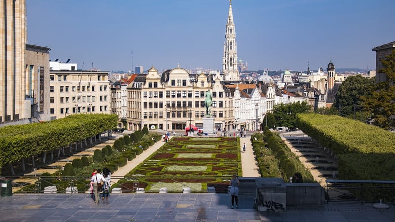 mont des arts, mairie, bruxelles, albert l, paysagiste, rené pechère