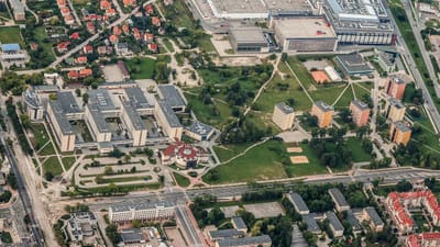 l'école polytechnique de l'université qui, polytechnique, l'école, des rues, rue, photo aérienne, la hauteur de la, bâtiments, immeubles, ville, kielce, więtokrzyskie, pologne, architecture, imeuble