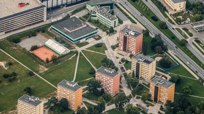 l'école polytechnique de l'université qui, polytechnique, l'école, des rues, rue, photo aérienne, la hauteur de la, bâtiments, immeubles, ville, kielce, więtokrzyskie, pologne, architecture, imeuble