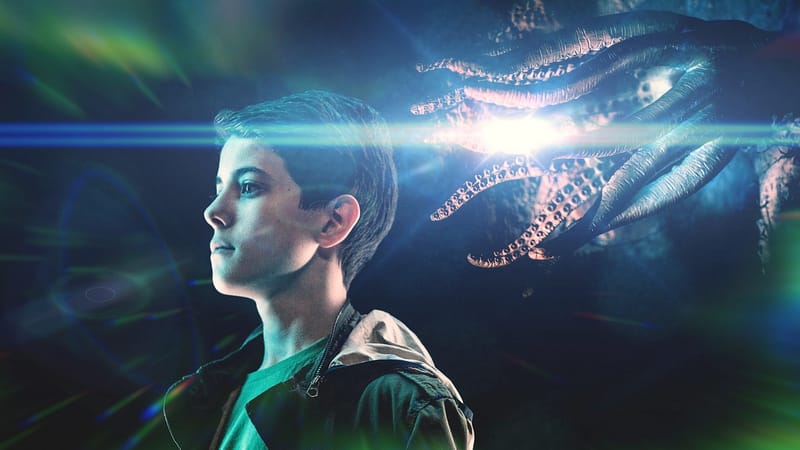 cinéma, des choses étranges, scène, peur, jeune adolescent, grotte, danger, lumières, film