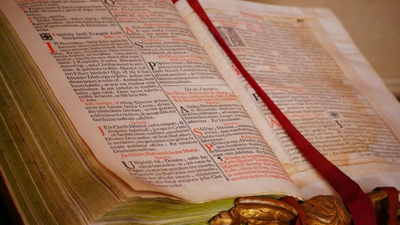 bible, sera, l'étude de la bible, l'ancien testament, christian, foi, page, signet, ouvert, lis, latin, misekönyv