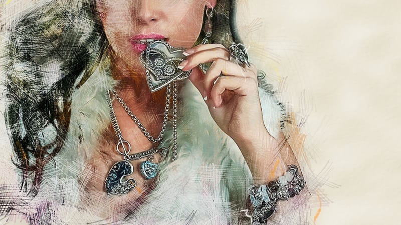 portrait, maquette, style, cœur, mode, femme, personne, adulte, beauté, conception, création numérique, manipulation numérique, art photographique, charme