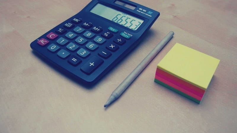 calculatrice, comptabilité, la finance, entreprise, bureau, remarques, note, notes autocollantes, bloc-notes, fournitures de bureau