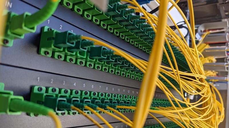 panneau de brassage, l'internet, câble, connexion, fibres de verre, fibre, la mise en réseau, la technologie, fermer